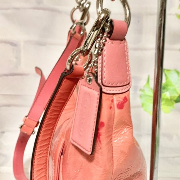 COACH 19299 KRISTIN PATENT LEATHER ROSE HOBO BAG MSRP $328 - Picture 13 of 16